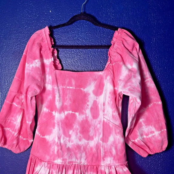 LoveShackFancy Sonoma Stretch Cotton Chai Tie Dye Mini Shift Dress Size … - Picture 11 of 13